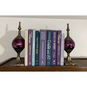 Purple Teal Hardcover Books Decor obelisk